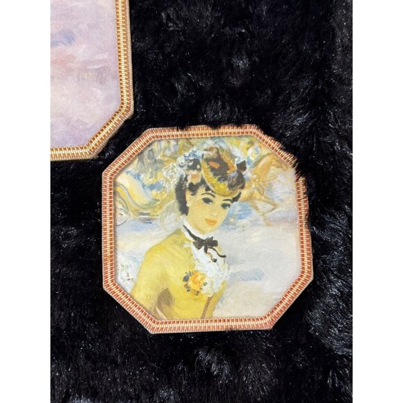 Vintage Victorian-Inspired Decorative Fabric Coasters Set Of 2 With Yellow Lady - Picture 2 of 10